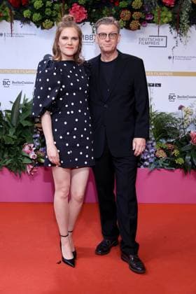 09.05.2025, Fritzi Haberland und Henk Handloegten bei der 75. Verleihung Deutscher Filmpreis, 2025, in Berlin, Roter Teppich, Berlin Deutschland, Germany