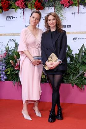 09.05.2025, Anne Haug und Maike von Bremen bei der 75. Verleihung Deutscher Filmpreis, 2025, in Berlin, Roter Teppich, Berlin Deutschland, Germany