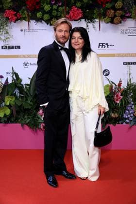 09,05.2025, Andreas Pietschmann, Jasmin Tabatabei, bei der 75. Verleihung Deutscher Filmpreis, 2025, in Berlin, Roter Teppich, Berlin Deutschland, Germany