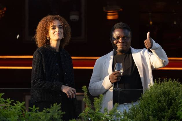 Cannes Jury Diner Jury Members Leïla Slimani and Dieudo Hamadi attend the 2025 Jury Dinner ahead of the 78th annual Cannes Film Festival at on May 12, 2025 in Cannes, France Photo by Shootpix ABACAPRESS.COM Cannes France  Copyright: xShootpix ABACAx
