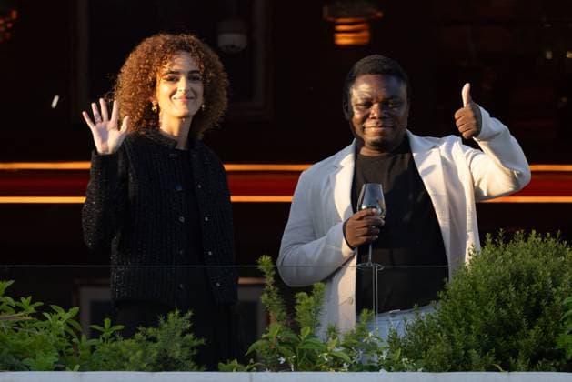 Cannes Jury Diner Jury Members Leïla Slimani and Dieudo Hamadi attend the 2025 Jury Dinner ahead of the 78th annual Cannes Film Festival at on May 12, 2025 in Cannes, France Photo by Shootpix ABACAPRESS.COM Cannes France  Copyright: xShootpix ABACAx