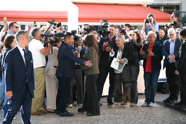 Cannes Jury Diner Juliette Binoche attending the 2025 Jury Dinner ahead of the 78th annual Cannes Film Festival at on May 12, 2025 in Cannes, France. Photo by Lionel Urman ABACAPRESS.COM Cannes France  Copyright: xUrmanxLionel ABACAx
