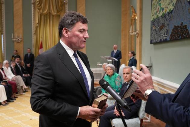 May 13, 2025, Ottawa, On, CANADA: Dominic LeBlance, President of the King s Privy Council for Canada and Minister responsible for Canada-U.S. Trade, Intergovernmental Affairs and One Canadian Economy, takes part in the cabinet swearing-in ceremony at Rideau Hall in Ottawa on Tuesday, May 13, 2025. Ottawa CANADA  - ZUMAc35_ 20250513_zaf_c35_060 Copyright: xChristinnexMuschix