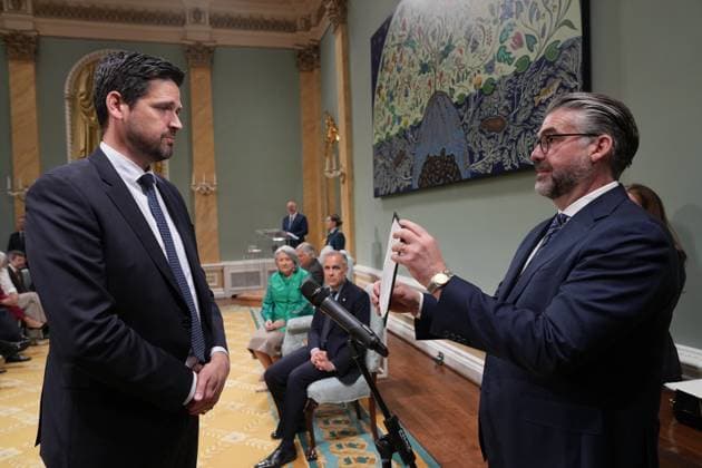 May 13, 2025, Ottawa, On, CANADA: Sean Fraser, Minister of Justice and Attorney General of Canada and Minister responsible for the Atlantic Canada Opportunities Agency, takes part in the cabinet swearing-in ceremony at Rideau Hall in Ottawa on Tuesday, May 13, 2025. Ottawa CANADA  - ZUMAc35_ 20250513_zaf_c35_071 Copyright: xChristinnexMuschix