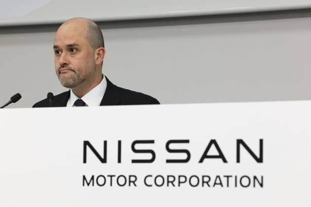 News Themen der Woche KW20 News Bilder des Tages Nissan unveils drastic streamlining plan Nissan Motor Co. CEO Ivan Espinosa attends a press conference in Yokohama on May 13, 2025, announcing a drastic restructuring package including closure of seven vehicle plants and a cut of 20,000 jobs globally as the company logged a massive net loss for fiscal 2024.  A14AA0004541358P