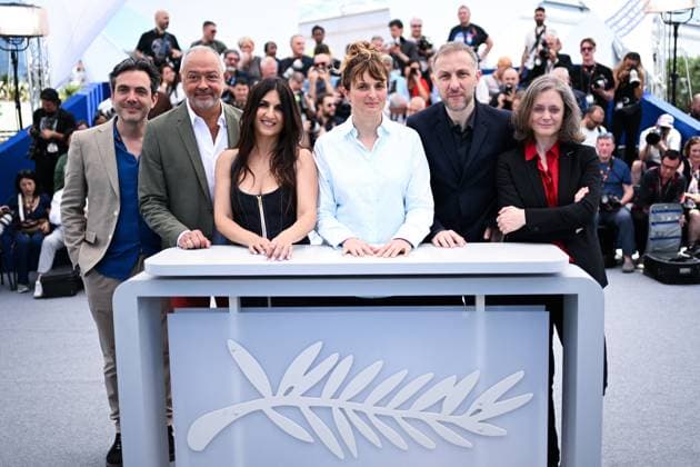 Cannes Camera D Or Jury Photocall AM Rachid Hami, Geraldine Nakache, Frederic Mercier, Pascale Marin and Tommaso Vergallo attending the Camera d Or jury photocall, Cannes, France on May 14, 2025 as part of the 78th Cannes Film Festival. Photo by Aurore Marechal ABACAPRESS.COM Cannes France  Copyright: xMarechalxAurore ABACAx
