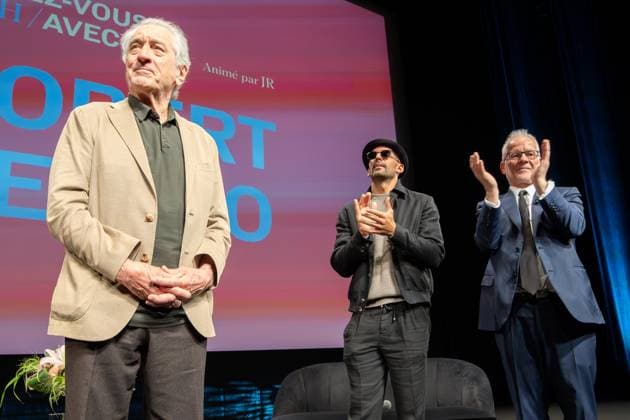 78th International Cannes Film Festival 78eme Festival International du Film de Cannes Masterclass with Robert de Niro 444181 2025 05 14 France De Niro, Robert Frémaux, Thierry Artist JR JR  Copyright: xEstellexCarlierx xStarfacex STAR_444181_037