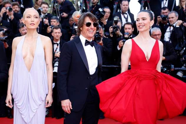 Internationale Filmfestspiele von Cannes, Mission Impossible - The Final Reckoning Premiere Pom Klementieff, Tom Cruise und Hayley Atwell bei der Premiere des Kinofilms Mission: Impossible 8 - The Final Reckoning auf dem Festival de Cannes 2025 78. Internationale Filmfestspiele von Cannes im Palais des Festivals. Cannes, 14.05.2025