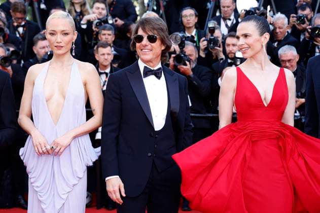 Internationale Filmfestspiele von Cannes, Mission Impossible - The Final Reckoning Premiere Pom Klementieff, Tom Cruise und Hayley Atwell bei der Premiere des Kinofilms Mission: Impossible 8 - The Final Reckoning auf dem Festival de Cannes 2025 78. Internationale Filmfestspiele von Cannes im Palais des Festivals. Cannes, 14.05.2025