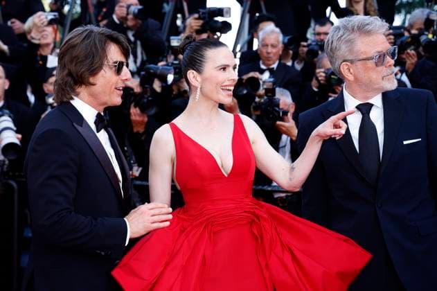 Internationale Filmfestspiele von Cannes, Mission Impossible - The Final Reckoning Premiere Tom Cruise, Hayley Atwell und Christopher McQuarrie bei der Premiere des Kinofilms Mission: Impossible 8 - The Final Reckoning auf dem Festival de Cannes 2025 78. Internationale Filmfestspiele von Cannes im Palais des Festivals. Cannes, 14.05.2025