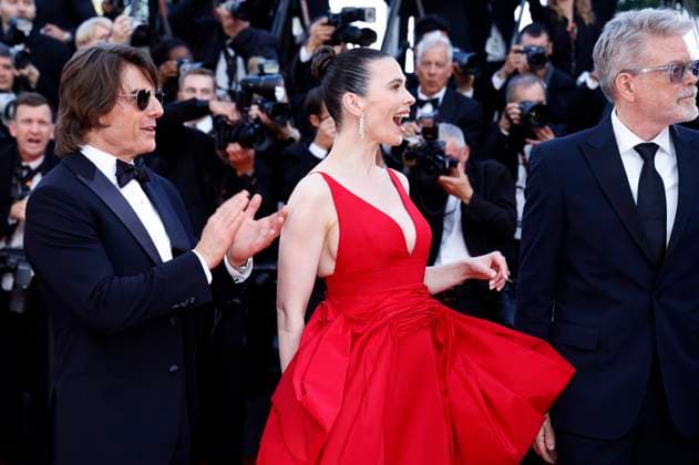 Internationale Filmfestspiele von Cannes, Mission Impossible - The Final Reckoning Premiere Tom Cruise, Hayley Atwell und Christopher McQuarrie bei der Premiere des Kinofilms Mission: Impossible 8 - The Final Reckoning auf dem Festival de Cannes 2025 78. Internationale Filmfestspiele von Cannes im Palais des Festivals. Cannes, 14.05.2025