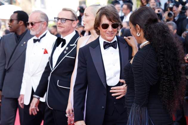 Internationale Filmfestspiele von Cannes, Mission Impossible - The Final Reckoning Premiere Tramell Tillman, Erik Jendresen, Simon Pegg, Pom Klementieff, Tom Cruise und Angela Bassett bei der Premiere des Kinofilms Mission: Impossible 8 - The Final Reckoning auf dem Festival de Cannes 2025 78. Internationale Filmfestspiele von Cannes im Palais des Festivals. Cannes, 14.05.2025