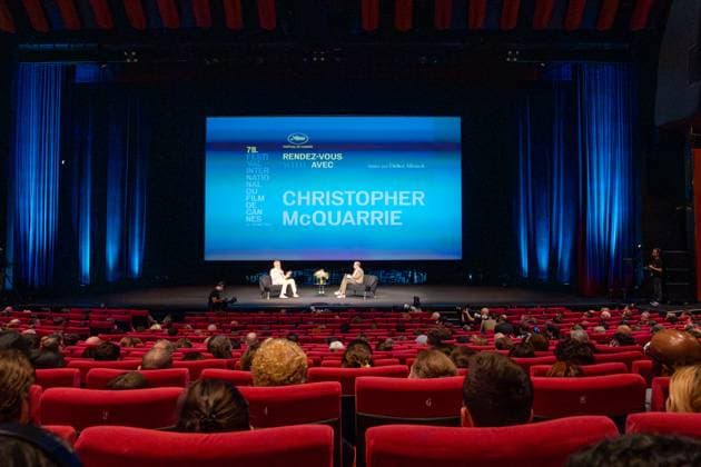 78eme Festival International du Film de Cannes Masterclass de Christopher Mcquarrie 78eme Festival International du Film de Cannes Masterclass de Christopher Macquarrie 78th Cannes International Film Festival Masterclass by Christopher Macquarrie 444158 2025 05 14 Cannes France McQuarrie, Christopher Allouche, Didier Cannes France  Copyright: xOLIVIERxBORDEx xBESTIMAGExOLIVIERxBORDEx xBESTIMAGEx