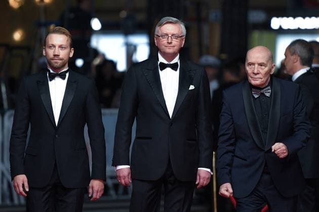 Cannes Two Prosecutors Screening AM Anatoliy Beliy, Sergei Loznitsa and Aleksandr Filippenko attending the red carpet for the premiere of Two Prosecutors, in Competition for the Palme d’Or, Cannes, France on May 14, 2025 as part of the 78th Cannes Film Festival. Photo by Aurore Marechal ABACAPRESS.COM Cannes France  Copyright: xMarechalxAurore ABACAx