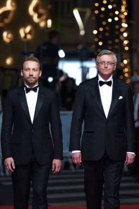 Cannes Two Prosecutors Screening AM Anatoliy Beliy and Sergei Loznitsa and cast attending the red carpet for the premiere of Two Prosecutors, in Competition for the Palme d’Or, Cannes, France on May 14, 2025 as part of the 78th Cannes Film Festival. Photo by Aurore Marechal ABACAPRESS.COM Cannes France  Copyright: xMarechalxAurore ABACAx