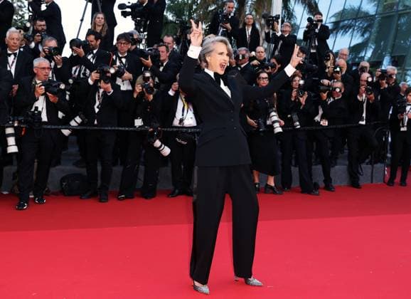 (250515) -- CANNES, May 15, 2025 -- U.S. actress Andie Macdowell arrives on the red carpet for the world premiere of the film Mission: Impossible - The Final Reckoning at the 78th edition of the Cannes Film Festival in Cannes, southern France, on May 14, 2025. ) FRANCE-CANNES-FILM FESTIVAL-MISSION: IMPOSSIBLE-WORLD PREMIERE GaoxJing 