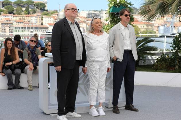 May 15, 2025, Cannes, Cote D azur, France: MATTIAS NOHRBORG, PIA DEGERMARK and JON ASP pose during the photocall for Being Bo Widerberg at the 78th Annual Cannes Film Festival at Palais des Festivals in Cannes, France Cannes France - ZUMAc179 20250515_zep_c179_057 Copyright: xMickaelxChavetx