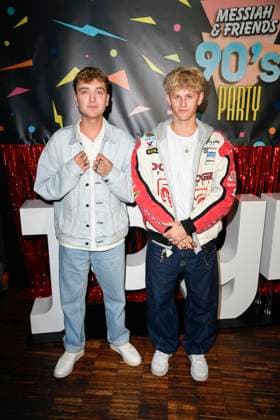 Jonas Wuttke und Theo Carow bei der Premiere der Serie Messiah Superstar (SAT.1 und Joyn, ab 16.05.2025 in der Mediathek) am 15.05.2025 in Berlin Messiah Superstar Serien Premiere in Berlin
