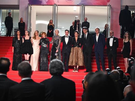 Cannes, 78th Cannes Film Festival 2025 - night 3 - red carpet of the film Dalloway Cannes, 78th Cannes Film Festival 2025 - evening 3 - red carpet of the film Dalloway In the photo: Anna Mouglalis, Freya Mavor, Cécile de France, Yann Gozlan, Mylène Farmer, Tatiana de Rosnay, Sidonie Dumas cannes France  Copyright: xIPA ABACAx