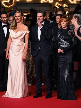 Cannes, 78th Cannes Film Festival 2025 - night 3 - red carpet of the film Dalloway Cannes, 78th Cannes Film Festival 2025 - evening 3 - red carpet of the film Dalloway In the photo: Cécile de France, Yann Gozlan and Mylène Farmer cannes France  Copyright: xIPA ABACAx