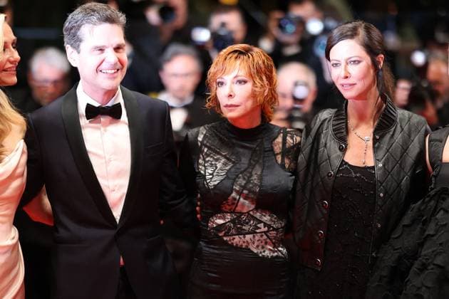 Cannes Dalloway Screening JD Yann Gozlan, Mylene Farmer and Anna Mouglalis attend the midnight screening of Dalloway as part of the 78th Cannes Film Festival in Cannes, France on May 15, 2025. Jerome Domine ABACAPRESS.COM Cannes France  Copyright: xDominexJerome ABACAx