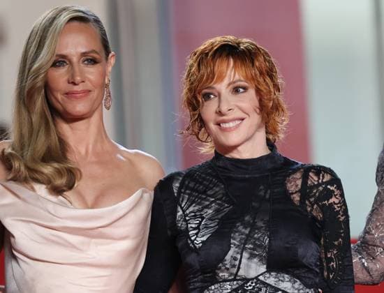 Cannes 2025 Premiere du film Dalloway Mylene Farmer and CÃ cile de France Premiere of the movie Dalloway on the red carpet of the Cannes Film Festival on May 15th 2025.  Copyright: x Chassery+Courdjix