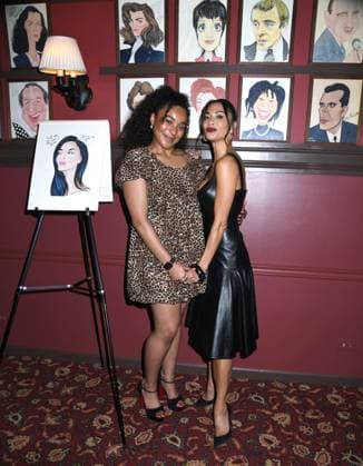 May 15, 2025, New York, Ny, United States: Grace Hodgett Young and Nicole Scherzinger pose together at the legendary wall of caricatures at Sardi s in New York. May 15, 2025. New York United States - ZUMAp281 20250515_zea_p281_010 Copyright: xPhotoxImagexPressx