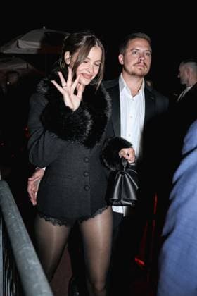 May 15, 2025, Cannes, France: Hungarian Supermodel BARBARA PALVIN, 31, the Victoria s Secret Angel was joined by her actor husband DYLAN SPROUSE, 32, at the Cannes 2025, Magnum Crack Into Pleasure Party. It seems Palvin opted for a sexy stylish no-pants look, but kept things rugged up on top.? Cannes France  - ZUMAp169 20250515_zea_p169_1736 Copyright: xAlessandroxBremecx