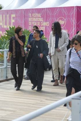 Cannes, 78th Cannes Film Festival 2025 - day 4 - arrival of the cast of the film Sirat Cannes, 78th Cannes Film Festival 2025 - day 4 - arrival of the cast of the film Sirat In the photo: Stefania Gadda, Sergi Lopez, Bruno Nunez, Richard Bellamy, Oliver Laxe, Jade Oukid and Tonin Janvier -  Copyright: xIPA ABACAx