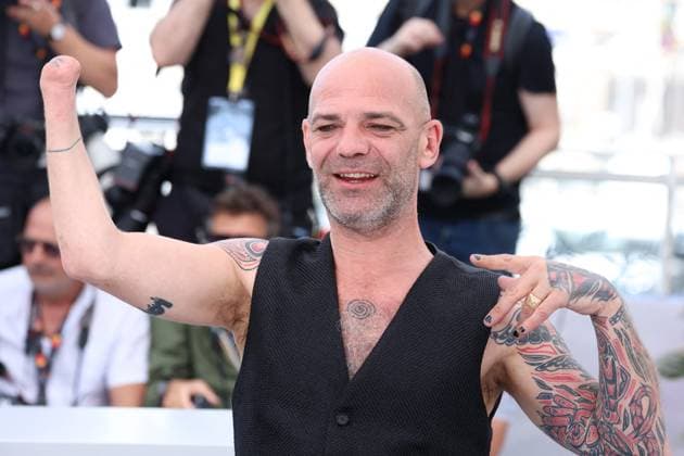 Cannes Sirat Photocall JD Richard Bellamy posing at the Sirat in Cannes, France on May 16, 2025, as part of the 78th Cannes Film Festival. Photo by Jerome Domine ABACAPRESS.COM Cannes France  Copyright: xDominexJerome ABACAx