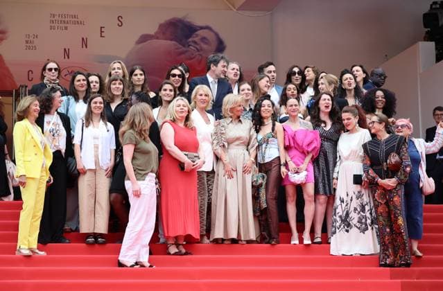 Internationale Filmfestspiele von Cannes, La Petite Derniere Premiere La Petite DerniÃ re Red Carpet at the 78th Annual Cannes Film Festival Aurore Berge and Iris Knobloch part of France s Collectif 50 50 gender equality group - La Petite DerniÃ re Red Carpet at the 78th Annual Cannes Film Festival in Cannes, France on May 16, 2025.  Copyright: x Chassery+Courdjix