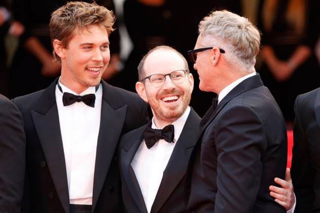 Austin Butler, Ari Aster und Joaquin Phoenix bei der Premiere des Kinofilms Eddington auf dem Festival de Cannes 2025 78. Internationale Filmfestspiele von Cannes im Palais des Festivals. Cannes, 16.05.2025
