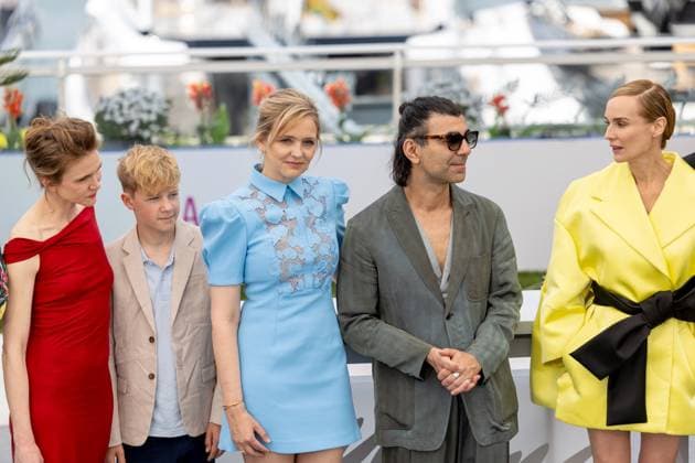 Amrum , Photocall in Cannes, 16.05.2025 Cannes, Frankreich - 16.5.2024: Lisa Hagmeister, Jasper Ole Billerbeck, Laura Tonke, Fatih Akin, Diane Kruger während des AMRUM Photocall während der 78. Internationalen Filmfestspiele von Cannes. Die Filmfestspiele finden vom 13. bis 24. Mai 2025 statt. Cannes Palais des Festivals et des Cong Provence-Alpes-Cote d Azur Frankreich Copyright: xChristianxEnderx