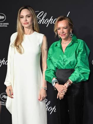 Cannes, 78th Cannes Film Festival 2025 - Evening 4 - Chopard Gala Cannes, 78th Cannes Film Festival 2025 - Evening 4 - Chopard Gala - Pictured: Caroline Scheufele, Angelina Jolie cannes France  Copyright: xIPA ABACAx