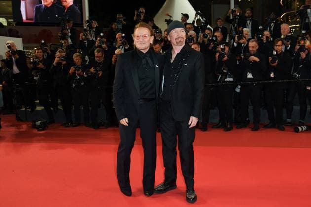 Cannes Bono Stories of Surrender Premiere AM Bono and The Edge attending the Bono: Stories of Surrender Premiere in Cannes, France on May 16, 2025 as part of the 78th Cannes Film Festival. Photo by Aurore Marechal ABACAPRESS.COM Cannes France  Copyright: xMarechalxAurore ABACAx