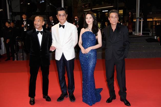 Cannes Sons of the Neon Night Red Carpet NG Yuanyuan Gao, Juno Mak, Louis Koo and Tony Leung Ka-fai attending the ‘Sons of the Neon Night’ Screening and Red Carpet at Palais Des Festivals in Cannes, France on May 16 2025 as part of the 78th Cannes Film Festival. Photo by Nicolas Genin ABACAPRESS.COM Cannes France  Copyright: xGeninxNicolas ABACAx