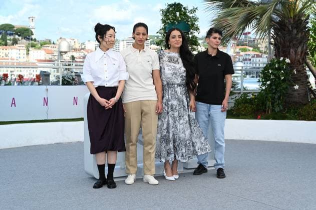 CINEMA : 78eme Festival de Cannes - Photocalls - 17 05 2025 CANNES, FRANCE - 17 MAI (G-D) : Park JI-MIN, Actrice, Nadia MELLITI, Actrice, Hafsia HERZI, RÃ alisatrice (France), Fatima DAAS, Ecrivaine lors du photocall de Â« La petite derniere Â» en CompÃ tition au 78eme Festival de Cannes au Palais des Festivals le 17 mai 2025 Ã Cannes, France. CannesFrance  Copyright: xValentinaxClaretx