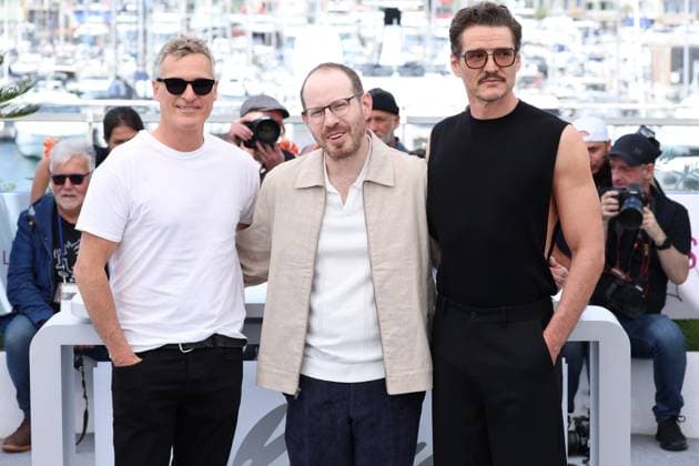 Cannes - Eddington Photocall Joaquin Phoenix, US director and co-producer Ari Aster and Pedro Pascal posing at the photocall for Eddington (Competition) in Cannes, France on May 17, 2025, as part of the Cannes Film Festival. Photo by Jerome Domine ABACAPRESS.COM Cannes France  Copyright: xDominexJerome ABACAx