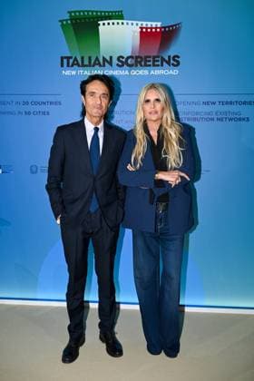 Cannes, 78th Cannes Film Festival 2025, Taormina Film Festival Press Conference In the photo: Giulio Base, Tiziana Rocca  Copyright: xManuelexMangiarottix xipa-agency.netx xPoolxPhotoxEventsx05x IPA_Agency_IPA57820804