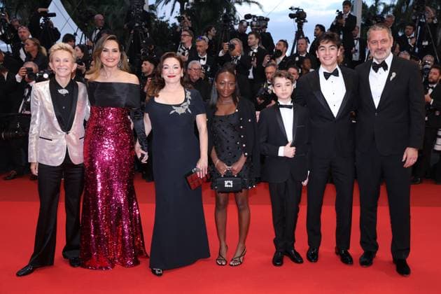 Cannes Die My Love Screening JD Lauran Bromley, Mariska Hargitay, Trish Adlesic, Amaya Josephine Hermann, Andrew Nicolas Hermann, August Miklos Friedrich Hermann and Peter Hermann attend the Die My Love red carpet at the 78th annual Cannes Film Festival at Palais des Festivals on May 17, 2025 in Cannes, France. Photo by Jerome Domine ABACAPRESS.COM Cannes France  Copyright: xDominexJerome ABACAx