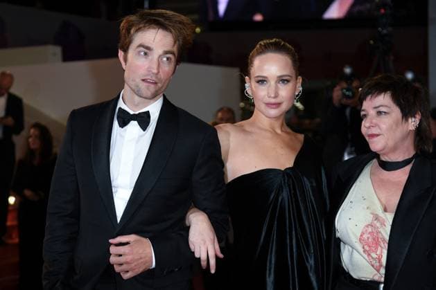 Cannes Exit Die My Love Premiere AM Robert Pattinson, Jennifer Lawrence and Lynne Ramsay attending the Die My Love Premiere in Cannes, France on May 17, 2025 as part of the 78th Cannes Film Festival. Photo by Aurore Marechal ABACAPRESS.COM Cannes France  Copyright: xMarechalxAurore ABACAx