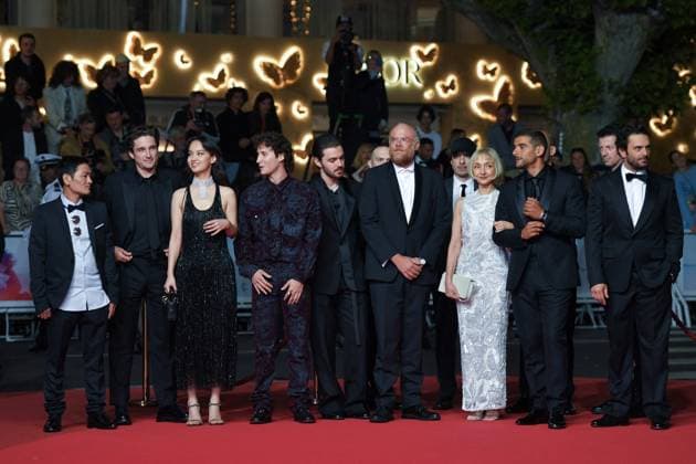 Cannes Le Roi Soleil Premiere AM Xianzeng Pan, Joseph Olivennes, Lucie Zhang, Nemo Schiffman, Panayotis Pascot, Vincent Mael Cardona, Maria de Medeiros, Christophe Barral, Sofiane Zermani and Pio Marmai attending the Le Roi Soleil Premiere in Cannes, France on May 17, 2025 as part of the 78th Cannes Film Festival. Photo by Aurore Marechal ABACAPRESS.COM Cannes France Copyright: xMarechalxAurore ABACAx