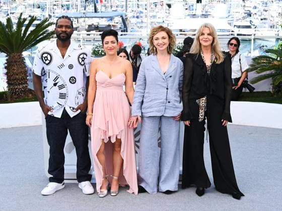 Cannes, France, France: Cannes, 78th Cannes Film Festival 2025 - day 6 - Photocall of the film Mama . In the photo: Martin Obgu, Or Sinai, Evgenia Dodina and Chelli Goldenberg Cannes France  - ZUMAp169 20250518_zea_p169_699 Copyright: xAlbertoxTerenghix