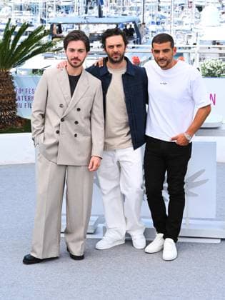 Cannes, France, France: Cannes, 78th Cannes Film Festival 2025 - day 6 - Photocall of the film Le Roi Soleil . In the photo : Panayotis Pascot, Pio MarmaÃ¯, Sofiane Zermani Cannes France  - ZUMAp169 20250518_zea_p169_1066 Copyright: xAlbertoxTerenghix