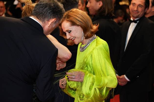 78eme Festival International du Film de Cannes Montée des marches La femme la plus riche du monde 78th International Cannes Film Festival Red carpet for La femme la plus riche du monde movie 444613 2025 05 18 France Huppert, Isabelle Klifa, Thierry Fois, Marina  Copyright: xIvankaxVoisinx xStarfacex STAR_444613_011