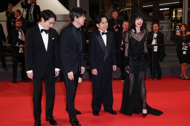 Exit 8 Red Carpet at the 78th Annual Cannes Film Festival Guest , Genki Kawamura , Kazunari Ninomiya and Nana Komatsu Exit 8 Red Carpet at the 78th Annual Cannes Film Festival in Cannes, France on May 18, 2025.  Copyright: x Chassery+Courdjix