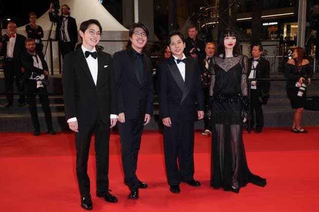 Exit 8 Red Carpet at the 78th Annual Cannes Film Festival Guest , Genki Kawamura , Kazunari Ninomiya and Nana Komatsu Exit 8 Red Carpet at the 78th Annual Cannes Film Festival in Cannes, France on May 18, 2025.  Copyright: x Chassery+Courdjix