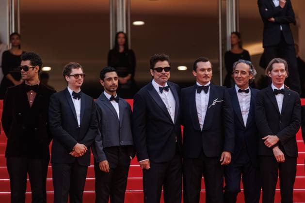 Festival de Cannes - The Phoenician Scheme Red Carpet Richard Ayoade, Michael Cera, Riz Ahmed, Benicio del Toro, Rupert Friend, Alexandre Desplat und Wes Anderson bei der Premiere zu The Phoenician Scheme während der 78. Filmfestspiele in Cannes im Palais de Festival am 18.05.2025. Copyright: xEventpressxKochanx
