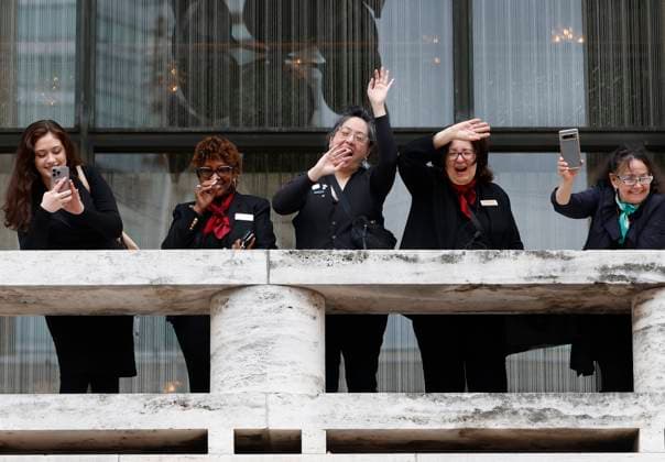 Spectators react when Tom Cruise arrives on the red carpet at the Mission: Impossible The Final Reckoning New York Premiere at Lincoln Center on Sunday, May 18, 2025 in New York City.  NYP20250518253 JOHNxANGELILLO