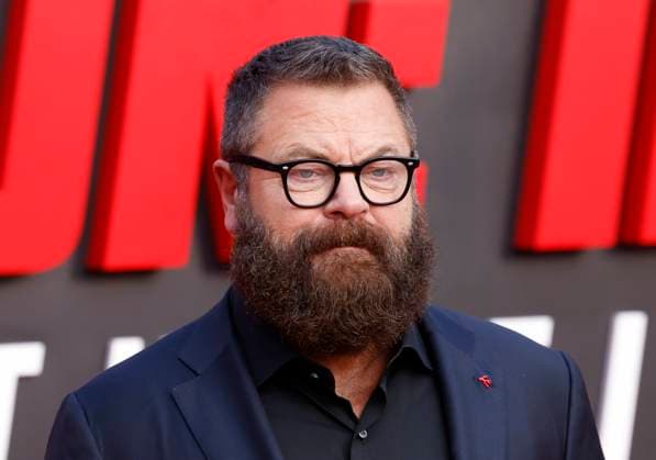 Nick Offerman arrives on the red carpet at the Mission: Impossible The Final Reckoning New York Premiere at Lincoln Center on Sunday, May 18, 2025 in New York City.  NYP20250518227 JOHNxANGELILLO
